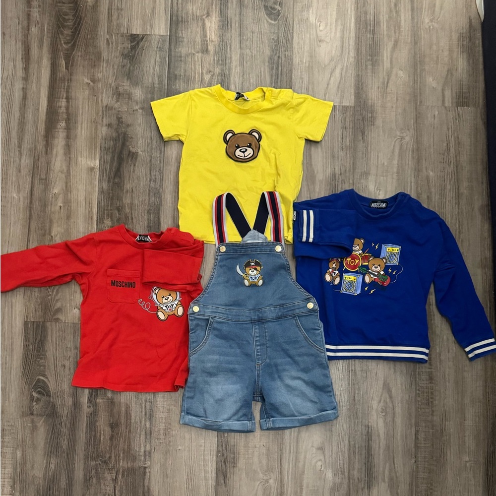 Set of 4 Baby Moschino Clothing size 2 and 3 T (the size 2 can fit 3T)